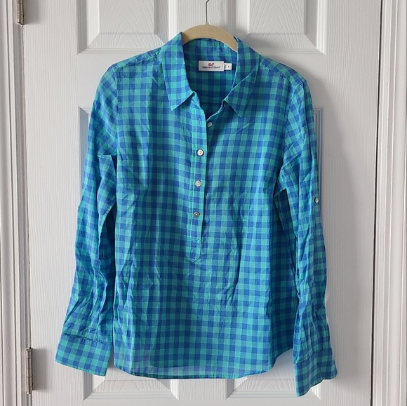 Vineyard Vines Tops - Vineyard vine Blue Gingham Top